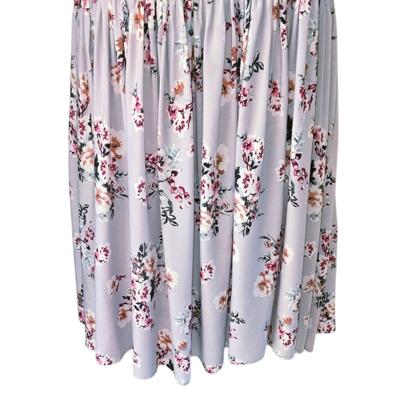 TORRID Plus Size Floral Lilac Smocked Front Tie Challis Skater Dress Size 3X - Picture 6 of 13